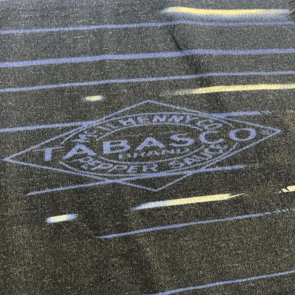 Vintage Tabasco AOP Golf Club Polo Collared Shirt Men’s Size XL Blue Green 90s - Picture 3 of 8